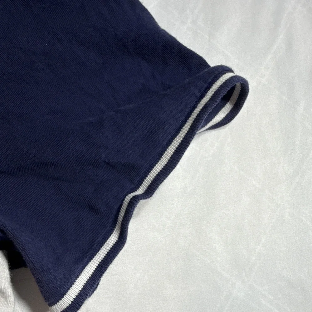 Polo Ralph Lauren Mens Colorblock USA Logo Patch Crew Neck Tee Shirt Blue Red M